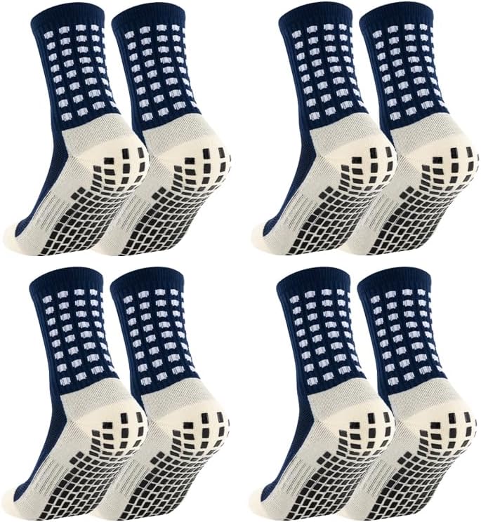 BUKEORE Store 4/6 Pairs Grip Soccer Socks Anti Slip Non Slip Men's Athletic Socks for Football Basketball Sports - Image 1